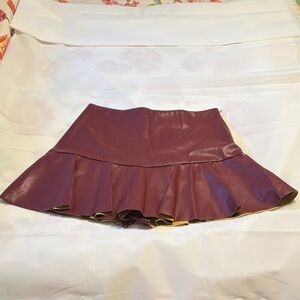 Entro Purple Leather Mini Skort